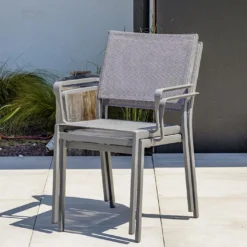 Fauteuil De Jardin Empilable En Aluminium Et Textilène Stockholm 7 Fauteuil De Jardin Empilable En Aluminium Et Textilène Stockholm -Jardelix Soldes Magasin fauteuil jardin empilable aluminium textilene stockholm