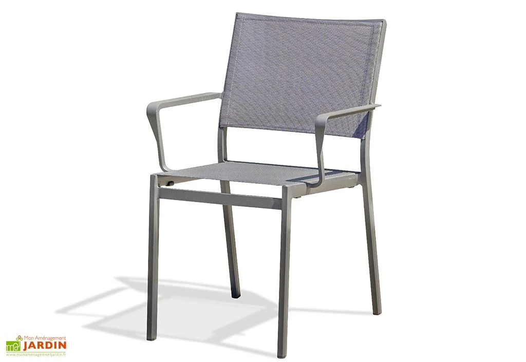 Fauteuil De Jardin Empilable En Aluminium Et Textilène Stockholm 5 Fauteuil De Jardin Empilable En Aluminium Et Textilène Stockholm – Image 3