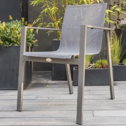Fauteuil De Jardin Empilable En Aluminium Et Textilène Zahara