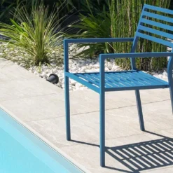 Fauteuil De Jardin Empilable En Aluminium Gaston (4 Coloris) -Jardelix Soldes Magasin fauteuil jardin gaston 3