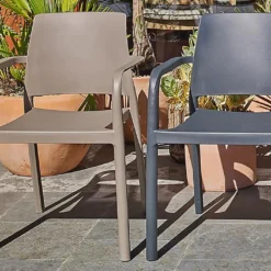 Fauteuil De Jardin Empilable En Polypropylène Renforcé – Dock -Jardelix Soldes Magasin fauteuil plastique empilable 02