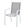 Fauteuil De Jardin En Aluminium Blanc Ou Noir -Jardelix Soldes Magasin fauteuil salon jardin alu textilene accoudoirs blanc noir
