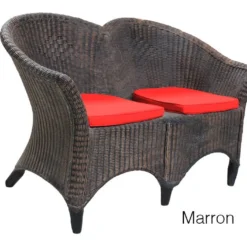 Roto Fauteuil De Jardin Double Design Imitation Rotin - Samba 7 Roto Fauteuil De Jardin Double Design Imitation Rotin - Samba -Jardelix Soldes Magasin fauteuil samba marron roto 1