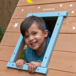 Cabane Pour Enfant Tipi En Bois Et Muret D’escalade Kidkraft -Jardelix Soldes Magasin fenetre tipi bois kidkraft