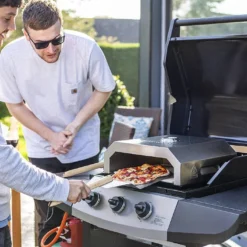 Four à Pizza Pour Barbecue Gaz Et Charbon De Bois En Acier 35 X 40 Cm -Jardelix Soldes Magasin four pizza barbecue gaz chabron bois acier la hacienda