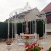 Gloriette En Fer Forgé - Fleurdelisée ∅ 3,00 M -Jardelix Soldes Magasin gloriette fer forge blanc terrasse