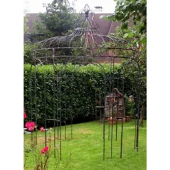 Gloriette En Fer Forgé - Fleurdelisée ∅ 2,40 M -Jardelix Soldes Magasin gloriette ronde fer forge brut godart ferronnerie