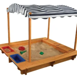 KidKraft Bac Ă Sable En Bois Avec Auvent Bleu Et Blanc 160 Cm