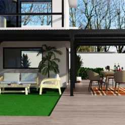 Pergola Bioclimatique Lames Orientables En Aluminium 32,63 M² 12 Pergola Bioclimatique Lames Orientables En Aluminium 32,63 M² -Jardelix Soldes Magasin grande pergola bioclimatique aluminium habrita