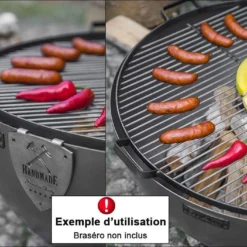 Grille De Cuisson Ronde En Acier Brut Pour Braséro Premium -Jardelix Soldes Magasin grille cuisson ronde acier galvanise brasero premium cookking 3 1