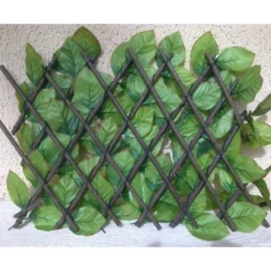 Haie Artificielle Feuilles De Rosier Treillis Extensible Sur Mesure 1x2m -Jardelix Soldes Magasin haie artificielle rosier treillis 2