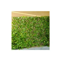 Haie Artificielle Feuilles De Rosier Treillis Extensible Sur Mesure 1x2m -Jardelix Soldes Magasin haie artificielle rosier treillis 6