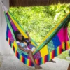 Hamac Double En Tissu Fait Main 1,80 X 2,40 M - Medellin XXL -Jardelix Soldes Magasin hamac double tissu multicolore medellin xxl