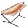 Set Hamac Avec Support En Métal Latina Rouge Orange Ecru -Jardelix Soldes Magasin hamac support metal latina orange jobek 3