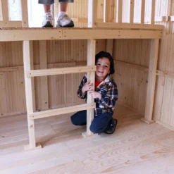 Cabane Maison Enfant En Bois Brut Avec Etage Mezzanine Duplex 8 Cabane Maison Enfant En Bois Brut Avec Etage Mezzanine Duplex -Jardelix Soldes Magasin inte rieur cabane en bois enfant avec mezzanine