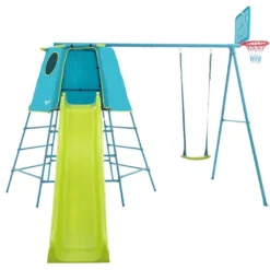 Aire De Jeux TP Explorer : Cabane, Portique, Toboggan Et Panier De Basket 10 Aire De Jeux TP Explorer : Cabane, Portique, Toboggan Et Panier De Basket -Jardelix Soldes Magasin jeu exterieur enfants