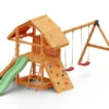 Aire De Jeux En Bois De Pin Traité Portique Balançoires Buffalo -Jardelix Soldes Magasin jeux exterieur aire jeux bois toboggan fungoo buffalo