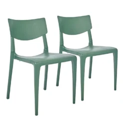 Lot De 2 Chaises De Jardin Empilables En Polypropylène Town -Jardelix Soldes Magasin lot 2 chaises jardin empilables polypropylene town vert