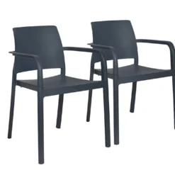 Lot De 2 Fauteuils De Jardin Empilables En Polypropylène Dock