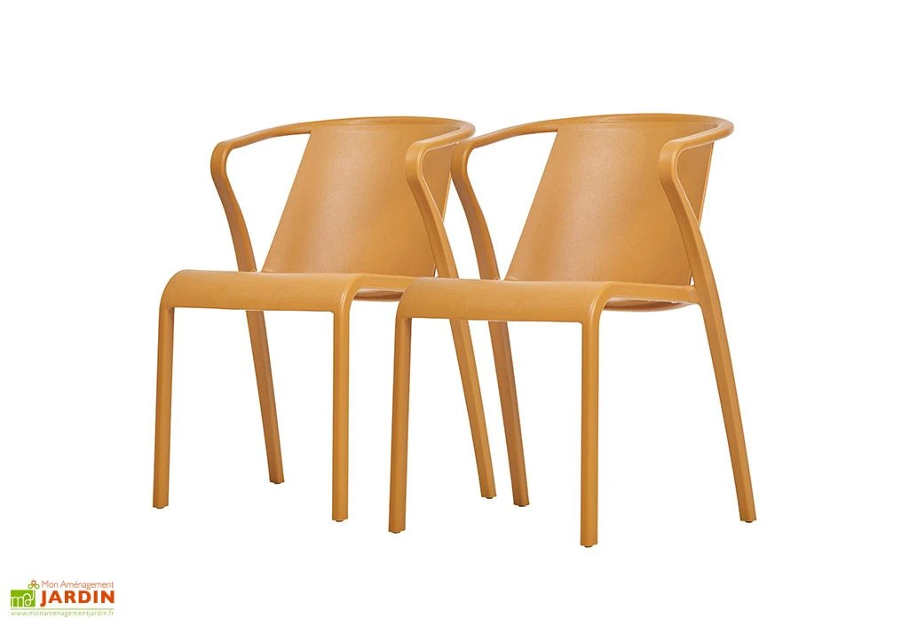 Lot De 2 Fauteuils De Jardin Empilables En Polypropylène Fado 6 Lot De 2 Fauteuils De Jardin Empilables En Polypropylène Fado – Image 4