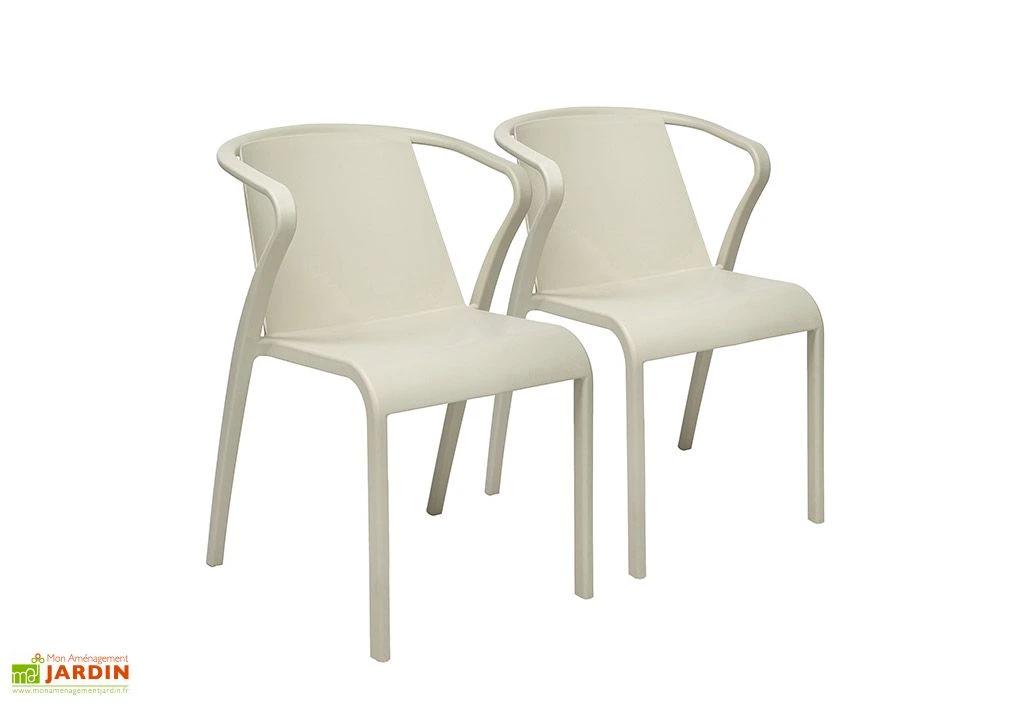 Lot De 2 Fauteuils De Jardin Empilables En Polypropylène Fado 7 Lot De 2 Fauteuils De Jardin Empilables En Polypropylène Fado – Image 5