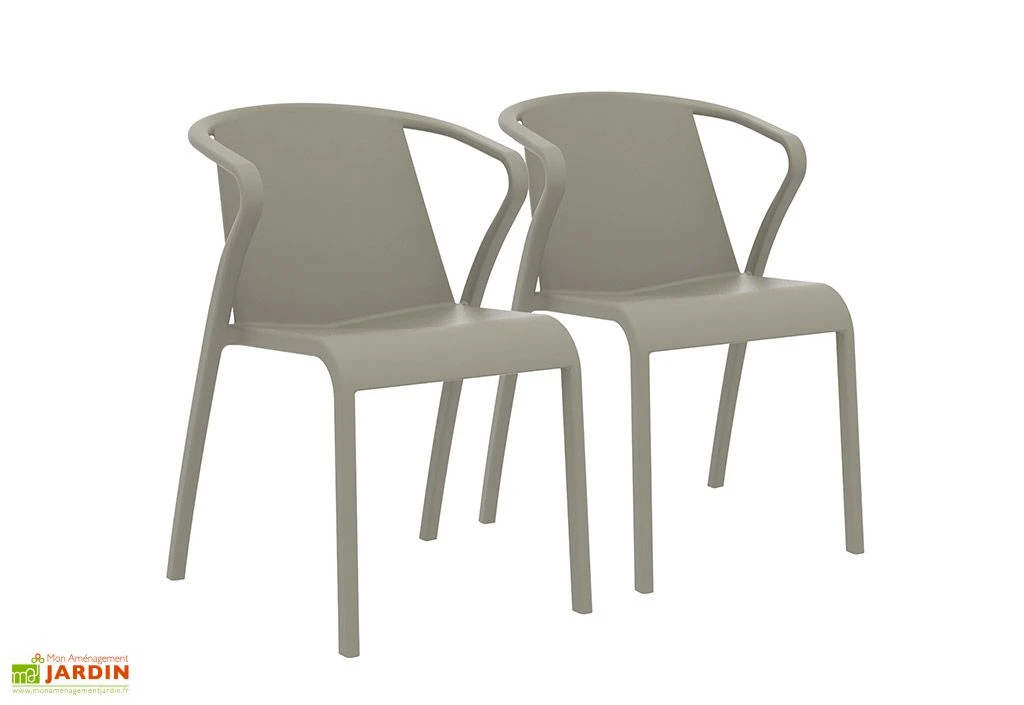 Lot De 2 Fauteuils De Jardin Empilables En Polypropylène Fado 8 Lot De 2 Fauteuils De Jardin Empilables En Polypropylène Fado – Image 6