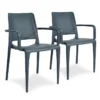 Lot De 2 Fauteuils De Jardin Empilables En Polypropylène Hall -Jardelix Soldes Magasin lot 2 fauteuils jardin empilables polypropylene hall anthracite