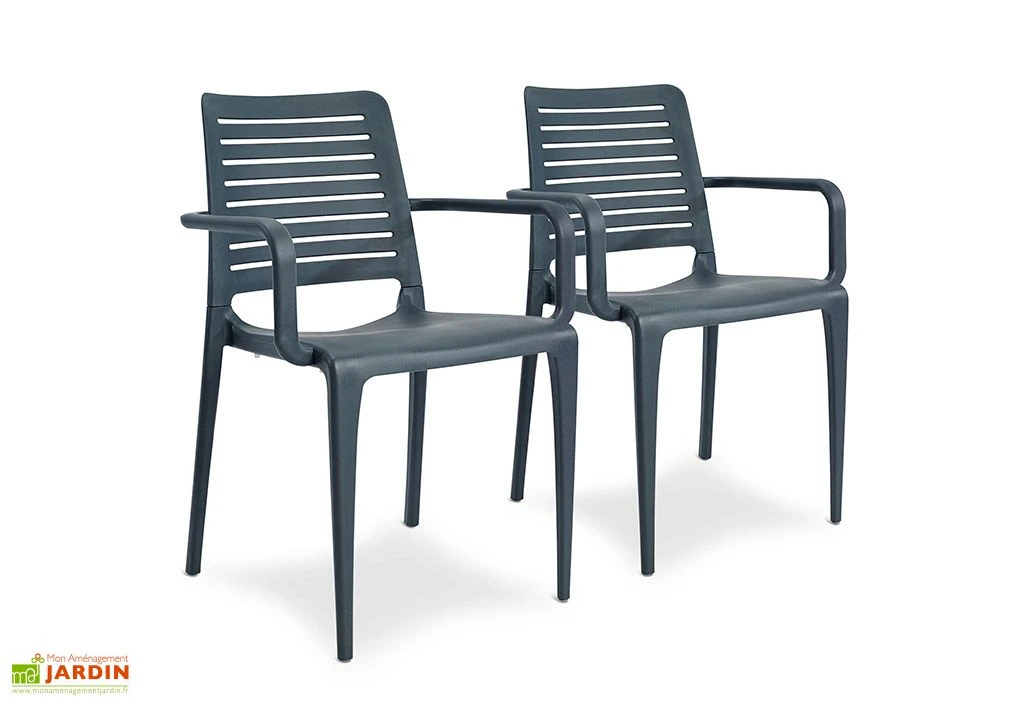 Lot De 2 Fauteuils De Jardin Empilables En Polypropylène Park 5 Lot De 2 Fauteuils De Jardin Empilables En Polypropylène Park – Image 3