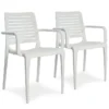 Lot De 2 Fauteuils De Jardin Empilables En Polypropylène Park 2 Lot De 2 Fauteuils De Jardin Empilables En Polypropylène Park -Jardelix Soldes Magasin lot 2 fauteuils jardin empilables polypropylene park blanc
