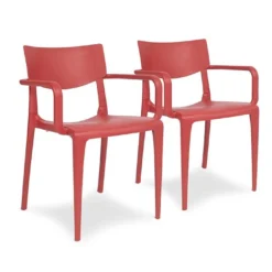 Lot De 2 Fauteuils De Jardin Empilables En Polypropylène Town