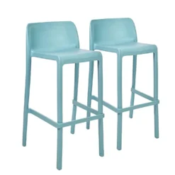 Lot De 2 Tabourets De Bar Extérieurs En Polypropylène Attic