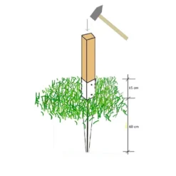 Lot De 4 Supports Pour Surface Avec Gazon Pour Pergola Henley – 9 X 9 X 75 Cm