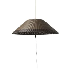 Suspension Extérieure En Osier Synthétique Marron ⌀ 103 Cm - Saigon -Jardelix Soldes Magasin luminaire exterieur osier synthetique marron saigon