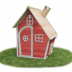 EXIT TOYS Maison Pour Enfant Bois Fantasia Rouge -Jardelix Soldes Magasin maison bois fantasia rouge 3