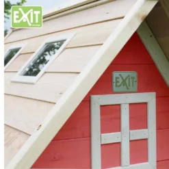 EXIT TOYS Maison Pour Enfant Bois Fantasia Rouge -Jardelix Soldes Magasin maison bois fantasia rouge 4