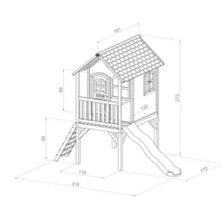 Axi Maisonnette Pour Enfant En Bois De Hemlock Laura -Jardelix Soldes Magasin maison en bois enfant axi laura