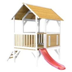 Axi Maison Enfant Bois Cabane + Toboggan Akela -Jardelix Soldes Magasin maison enfant bois cabane toboggan akela 2