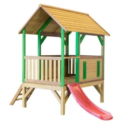 Axi Maison Enfant Bois Cabane + Toboggan Akela