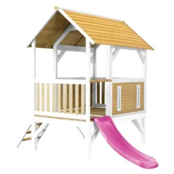 Axi Maison Enfant Bois Cabane + Toboggan Akela -Jardelix Soldes Magasin maison enfant bois cabane toboggan akela 4