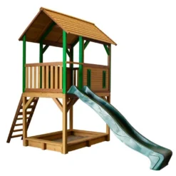Axi Maisonnette Pour Enfant En Bois De Hemlock + Toboggan Pumba