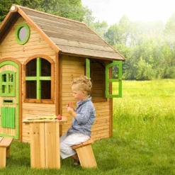 Axi Maisonnette Pour Enfant En Bois De Hemlock Julia -Jardelix Soldes Magasin maison enfant bois julia 3