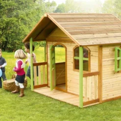 Axi Maisonnette Pour Enfant En Bois De Hemlock Milan -Jardelix Soldes Magasin maison enfant bois milan 2