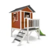 Axi Maisonnette Pour Enfant Bois Lodge XL Rouge + Toboggan -Jardelix Soldes Magasin maison enfant bois sunny lodge xl rouge