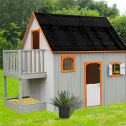 Cabane Maison Enfant En Bois Brut Avec Etage Mezzanine Duplex 7 Cabane Maison Enfant En Bois Brut Avec Etage Mezzanine Duplex -Jardelix Soldes Magasin maison enfant cabane bois duplex etage mezzanine 300cm 2