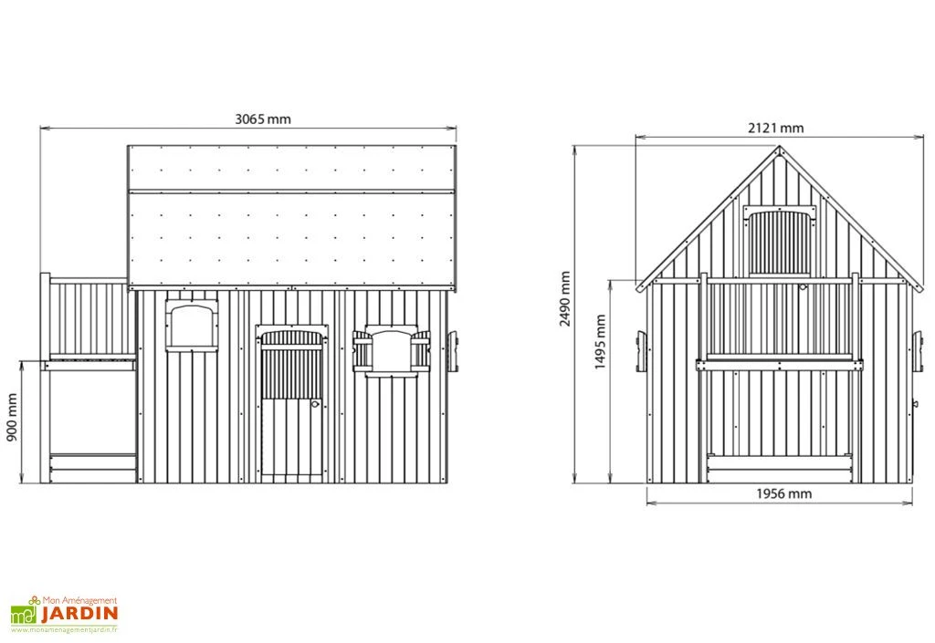 Cabane Maison Enfant En Bois Brut Avec Etage Mezzanine Duplex 6 Cabane Maison Enfant En Bois Brut Avec Etage Mezzanine Duplex – Image 4