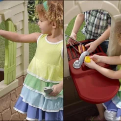 Step2 Cabane Pour Enfant En Plastique Toute Equipée – Happy Home -Jardelix Soldes Magasin maison enfant cabane jardin plastique equipee step2 6