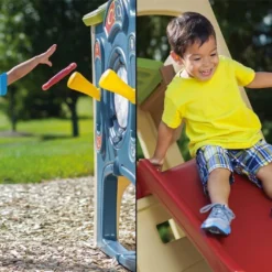 Step2 Cabane De Jardin Enfant - Maison De Jeux Tout-en-Un Fun Center -Jardelix Soldes Magasin maison loisirs tout en un neighborhood fun center toboggan cibles table pique nique 4
