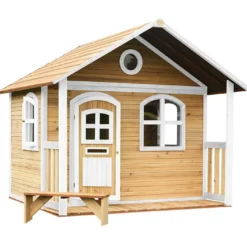 Axi Maisonnette Pour Enfant En Bois De Hemlock Milan -Jardelix Soldes Magasin maison milan marron blanc