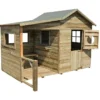 Cabane Maison D’Enfants En Bois Traité Hacienda + Abri 2 X 2,5 M -Jardelix Soldes Magasin maison pour enfant bois hacienda 1