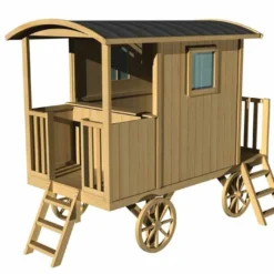 Maison Roulotte Bois Pour Enfant Carry 8 Maison Roulotte Bois Pour Enfant Carry -Jardelix Soldes Magasin maison roulotte pour enfant bois 3